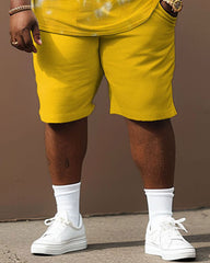 Street Casual Pad Dye Bear Print Large Men's Suit