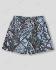 Plus Size Men's Camouflage Branch Camouflage Print Sports Mesh Quick-Dry Shorts