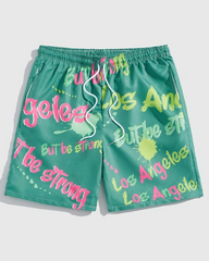 Men's Plus Size Sport Street Letter Shorts