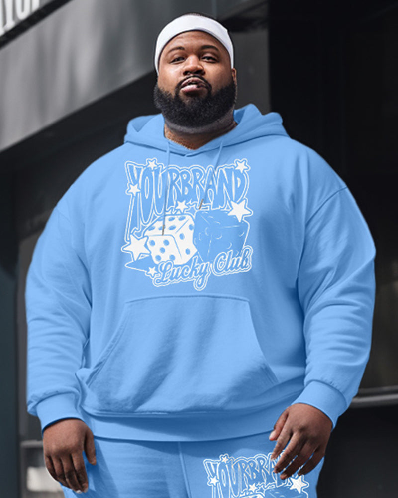 Men's Big and Tall Dice Stars lucky Club Hoodie Two-Piece Set