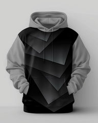 Men's Big and Tall Sweatsuit Casual Geometric Hoodie and Pants Set