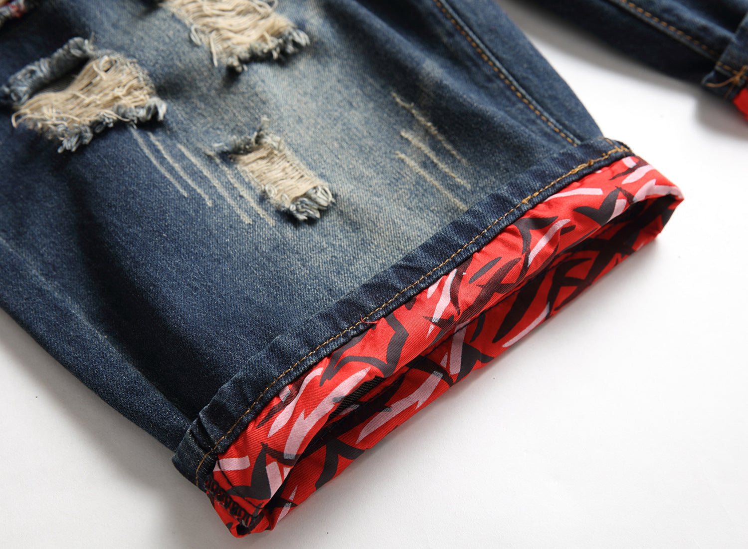 Men's Hole Feature Fashion Trendy Street Shooting Jeans