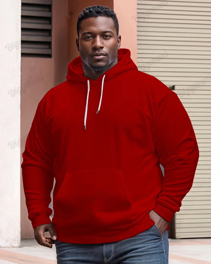 Men's Classic Casual Plus Size Solid Color Hoodie