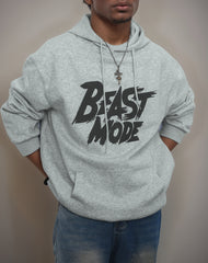 Cotton Material - Beast Mode Letter Printing Men's Loose Oversized Hoodie
