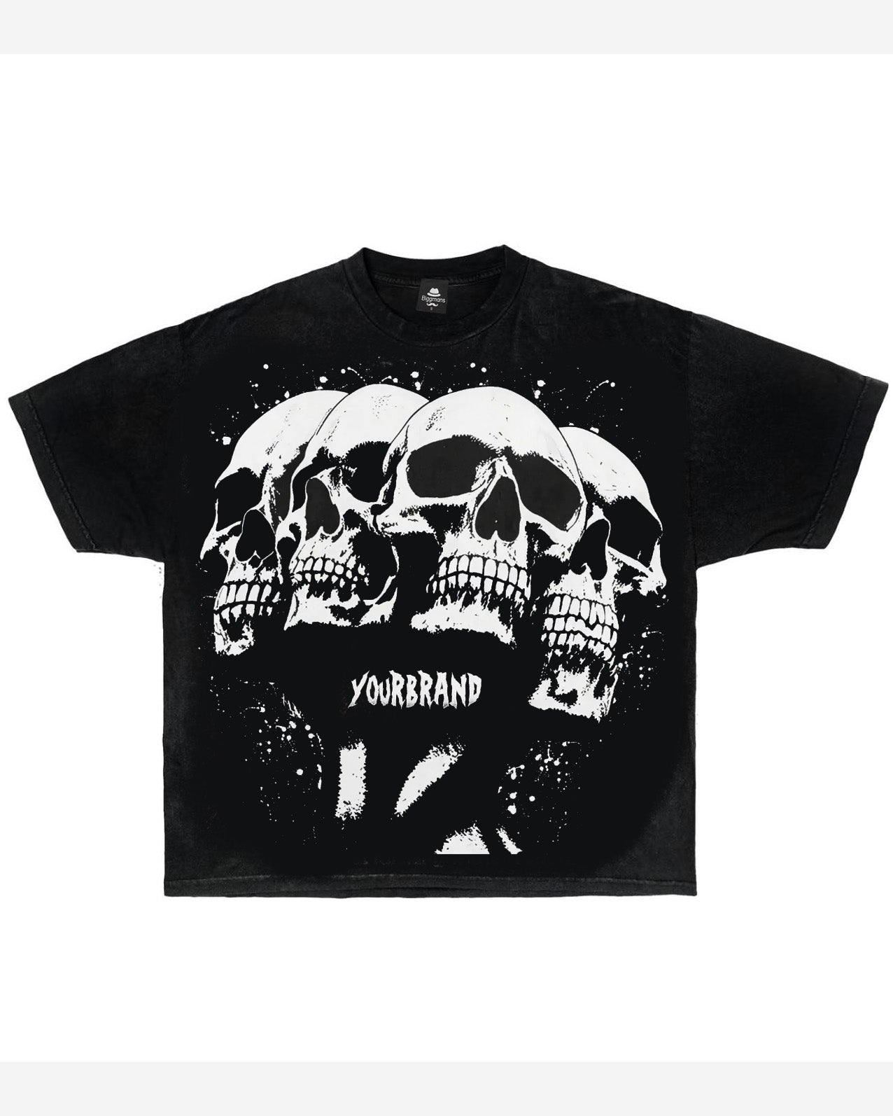 Big Boy Fashion Street Daily Casual Trend Skull Crewneck T-shirt Trousers Suit