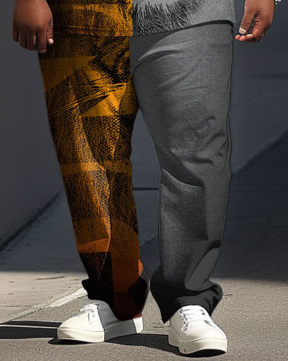 Street Hip-Hop Lion Letter Print Large Men's Suit