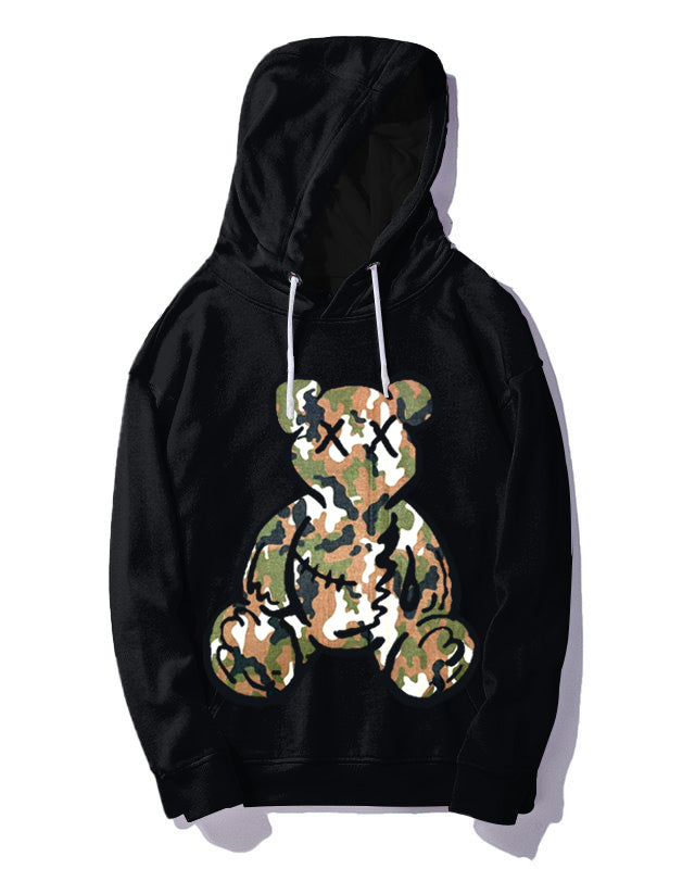 Men's Plus Size Bear Camo Print Hoodie Suit