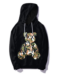Men's Plus Size Bear Camo Print Hoodie Suit