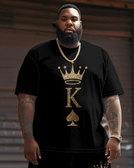 Street Casual King With Crown Print Large Men's Set