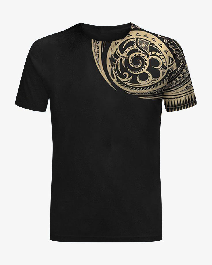 Men's Plus Size Polynesian Pullover Print T-Shirt Shorts Suit