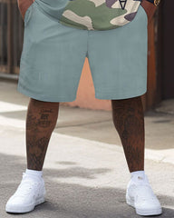 Street Casual Spade Camouflage Print Large Men's Set