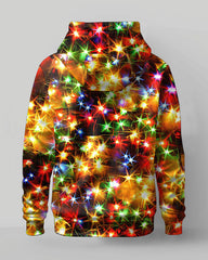 Men's Fun Colored Christmas Lights Big and Tall Hoodie Set