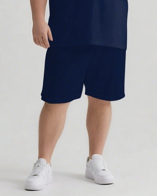 Success Starts with Never Giving Up Men's Big and Tall Simple Lettering Short Sleeve T-shirt Shorts Set