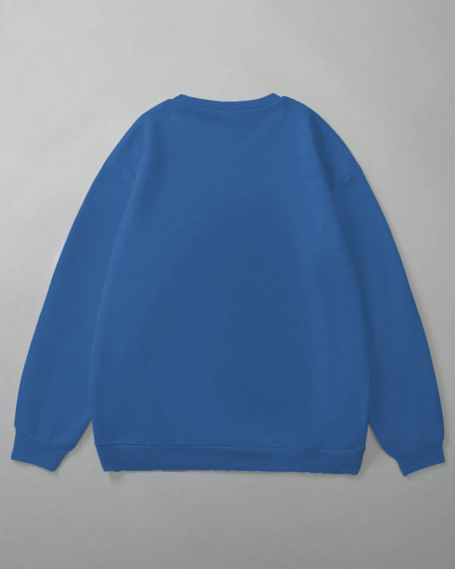 Men's Casual Blue Backpack Bear Letter Print Plus Size Sweatshirt Suit