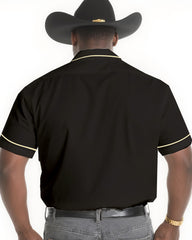 Big & Tall Men's Western Style Daily Casual Textured Short Sleeve Shirt