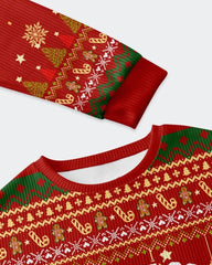 Big & Tall Men's Christmas Frog Graffiti Print Crewneck Ugly Sweater