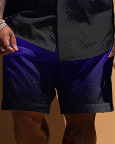 Big Guy's Simple Pattern Printed Short-sleeved Shirt And Shorts Set