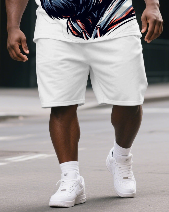 Men's Cool Gorillas Silhouette Print Big & Tall Laid-back Short-Sleeve T-shirt & Short Set