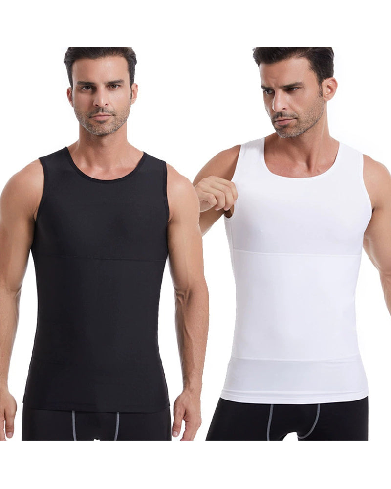 L-4XL Big & Tall Men's Abdominal And Chest Vest | Body Shaping Underwear Compression Vest |