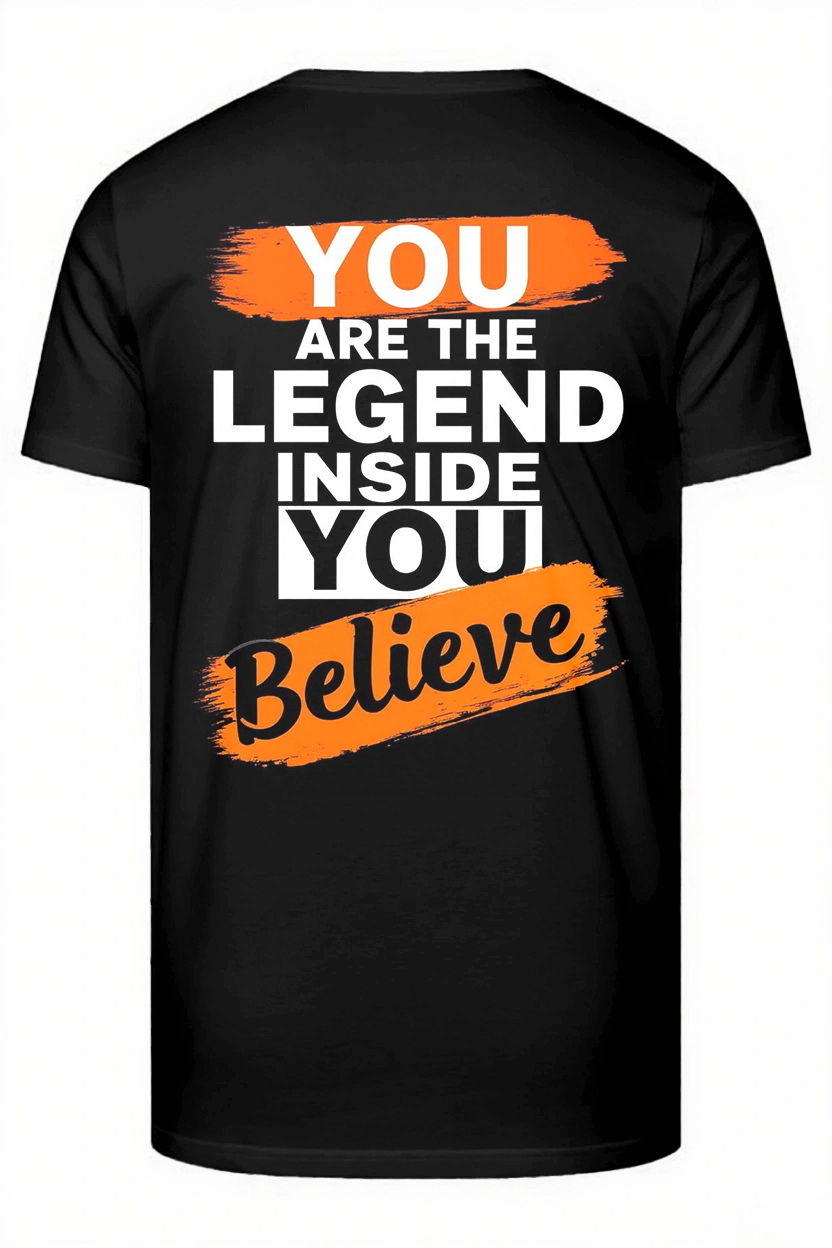 Legend Starts with Your Belief Men's Big and Tall Simple Back Lettering Short Sleeve T-shirt Shorts Set