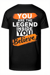 Legend Starts with Your Belief Men's Big and Tall Simple Back Lettering Short Sleeve T-shirt Shorts Set