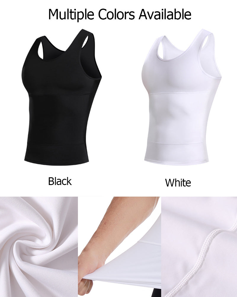 L-4XL Big & Tall Men's Abdominal And Chest Vest | Body Shaping Underwear Compression Vest |