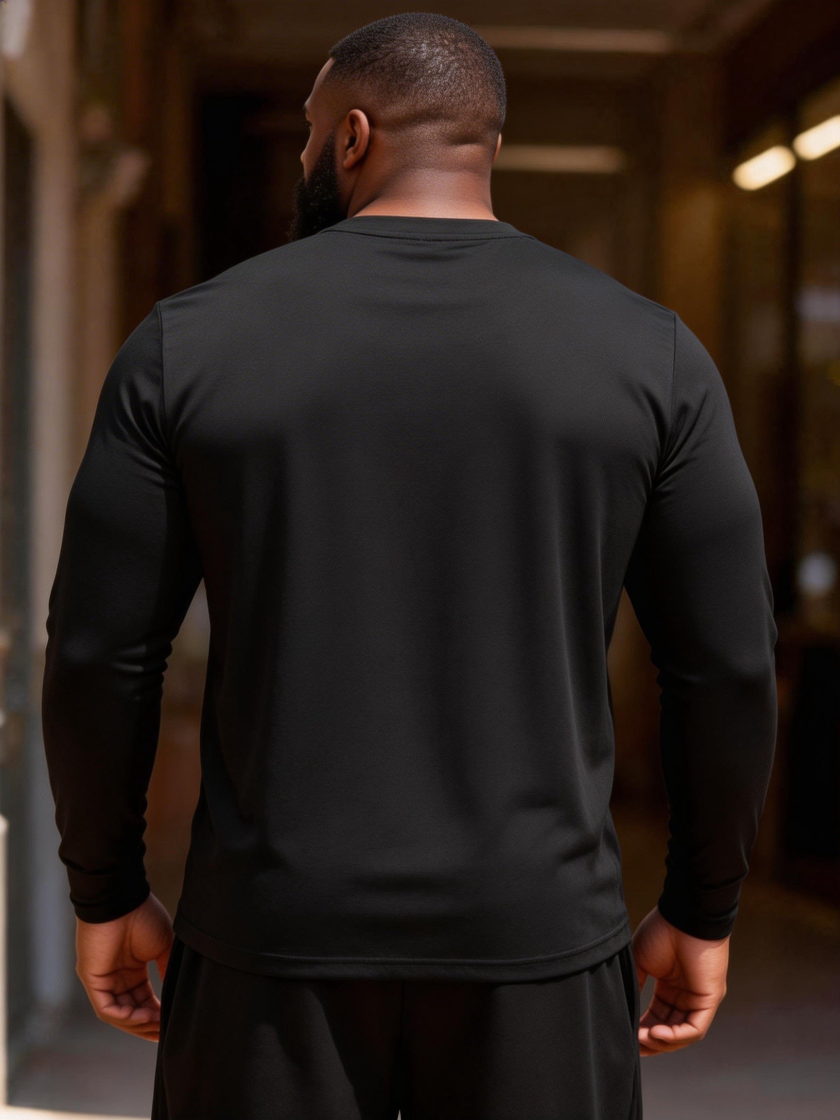 Big & Tall Men's Marine Corps 250 Anniversary Badge Printed Long Sleeve Tee