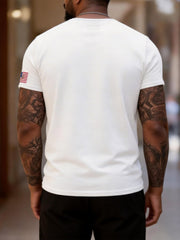 Big & Tall Men's 250 Anniversary Free Torch Commemorative Printed Crewneck Short Sleeve T-Shirt