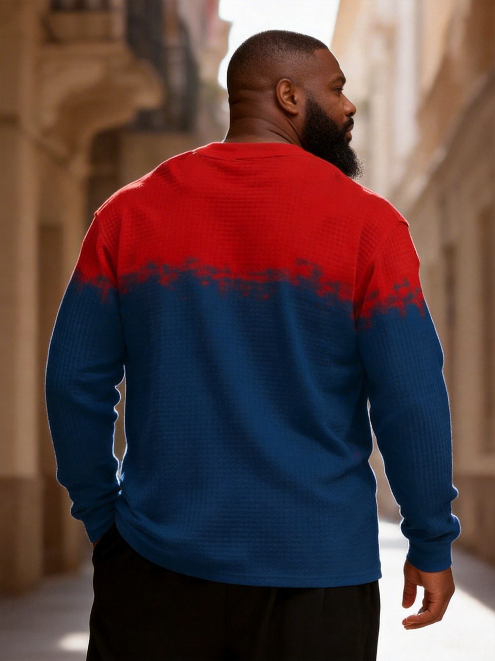 Big & Tall Men's 250 Independence Day Commemorative Printed Long Sleeve T-Shirt