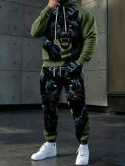 Men's Casual Hooded Sweatshirt Set