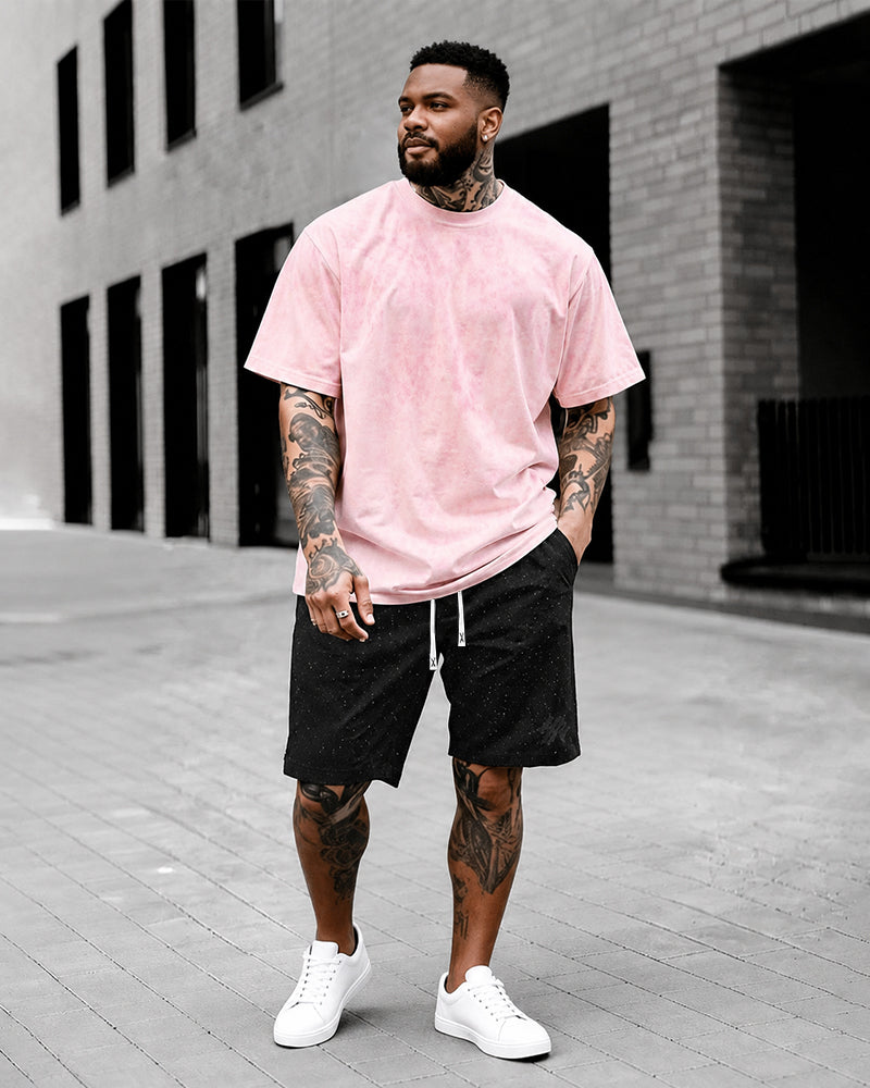 4XL-11XL Plus Size Men's Two-Piece Short-Sleeved Shorts