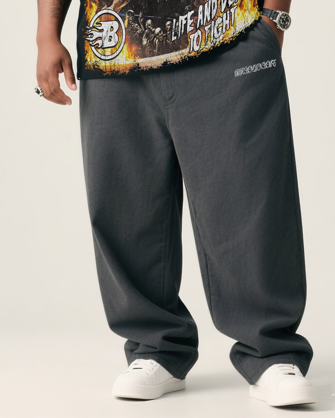 Big Boy Essential Fashion Street Skull Challenge Fighting T-shirt Pants Suit