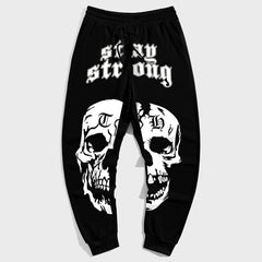 Street Style Big & Tall Men's Casual Splicing Skull Lettering Trousers