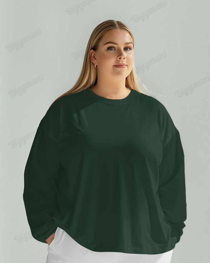 Women's Solid Color Long Sleeve T-shirt