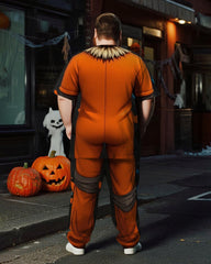 Big & Tall Men's Halloween Pumpkin Straw Cosplay Printed T-Shirt Trousers Suit