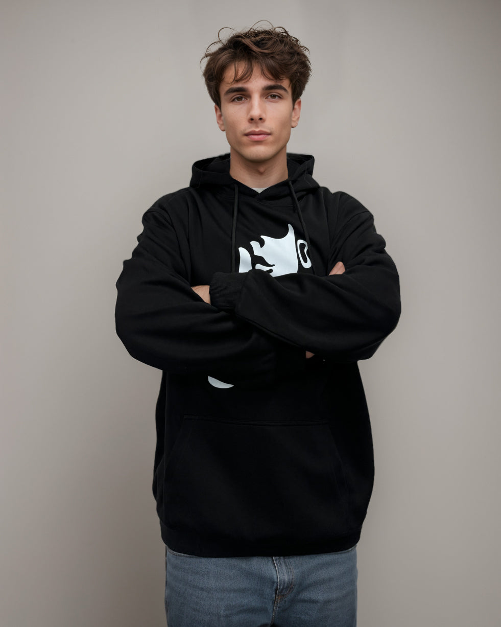 Forbidden Abstract Printed Oversized Cotton Hoodie