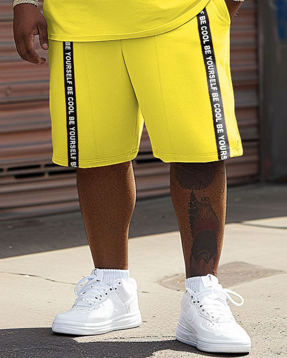 Street Casual Contrast Confidence Letter Print Large Men's Suit