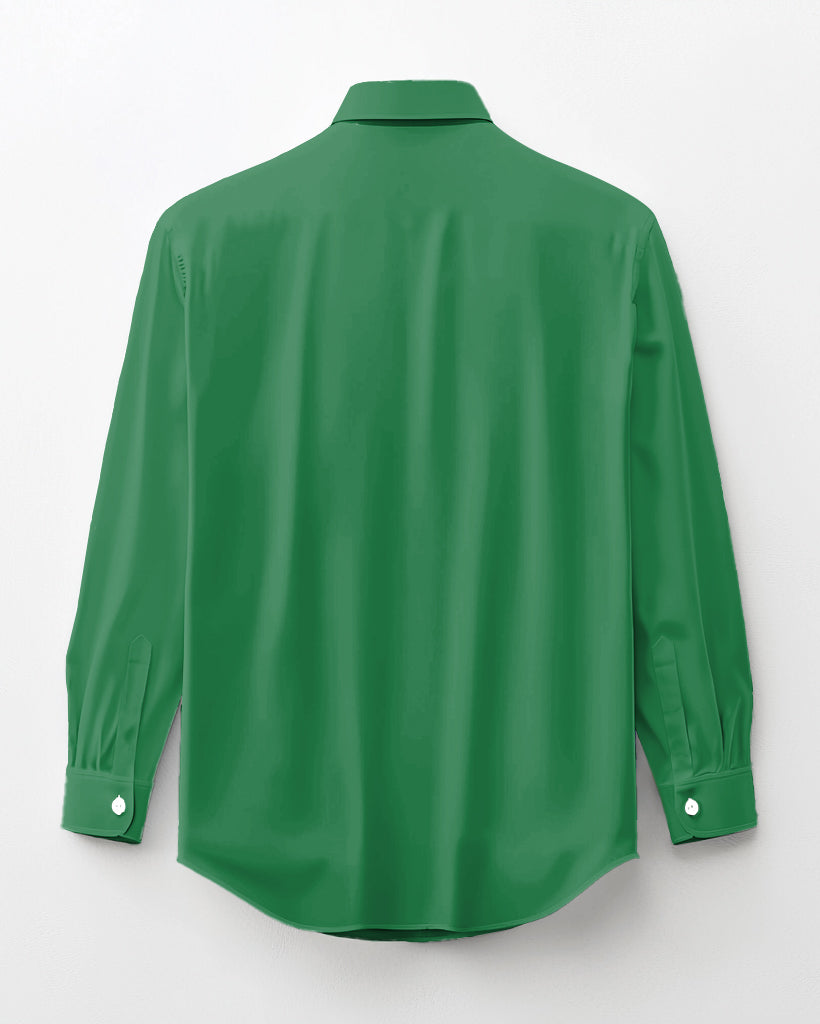 Solid Color Big Guys Long Sleeve Lapel Shirt and Pants Set