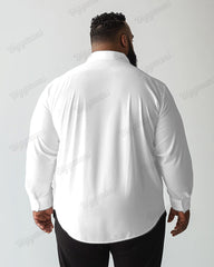 Plus Size Men's Daily Casual Blue Stripe Print Casual Collar Long Sleeve Shirt