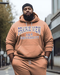 Men's Plus Size Prairie View A&M University Style Hoodie and Sweatpants Two Piece Set