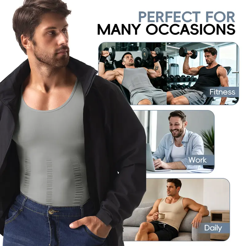 Big & Tall Men's Compression Shaper Vest Shapewear Tank Tops