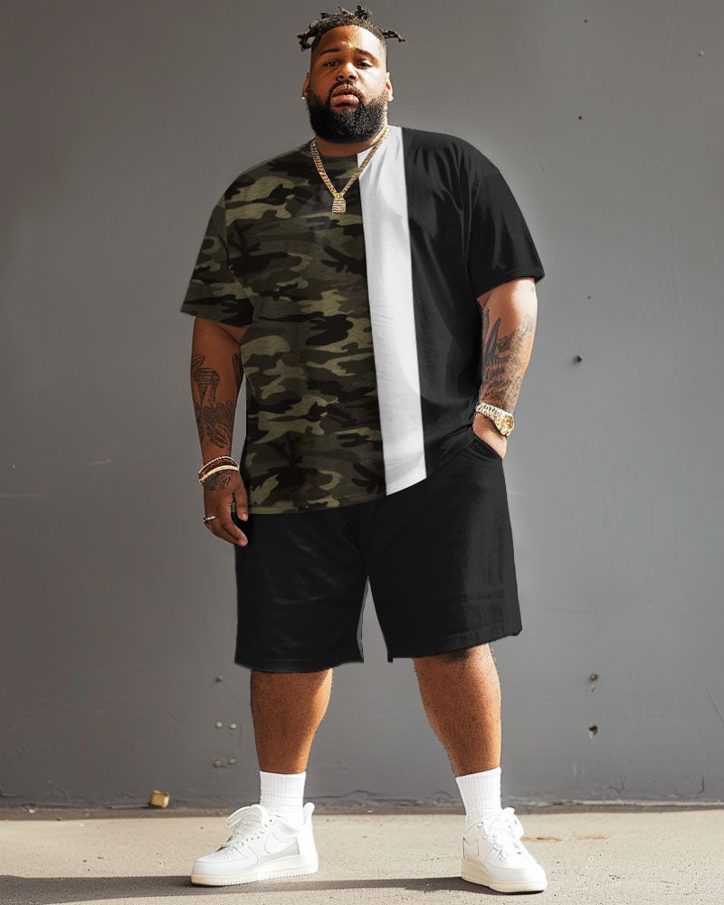 Street Casual Camouflage Colorblock Printed Large Men's Set