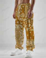 Irregular Paisley Pattern Men's Big & Tall Straight Long Sweat Pants