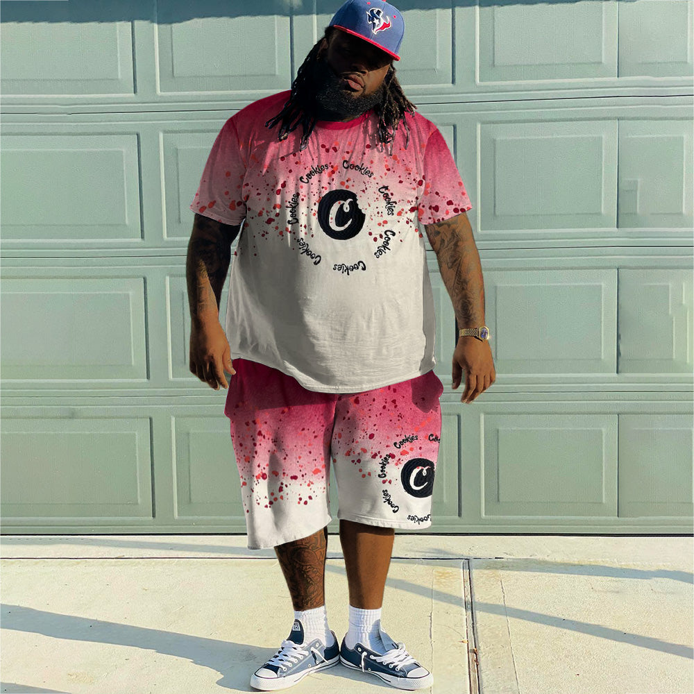 Plus Size Men's Pink Cookies Set