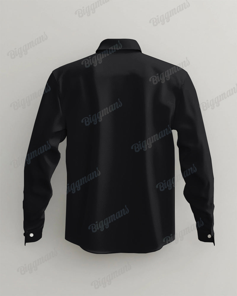 Men's Plus Size Western Cowboy Embroidered Long Sleeve Shirt
