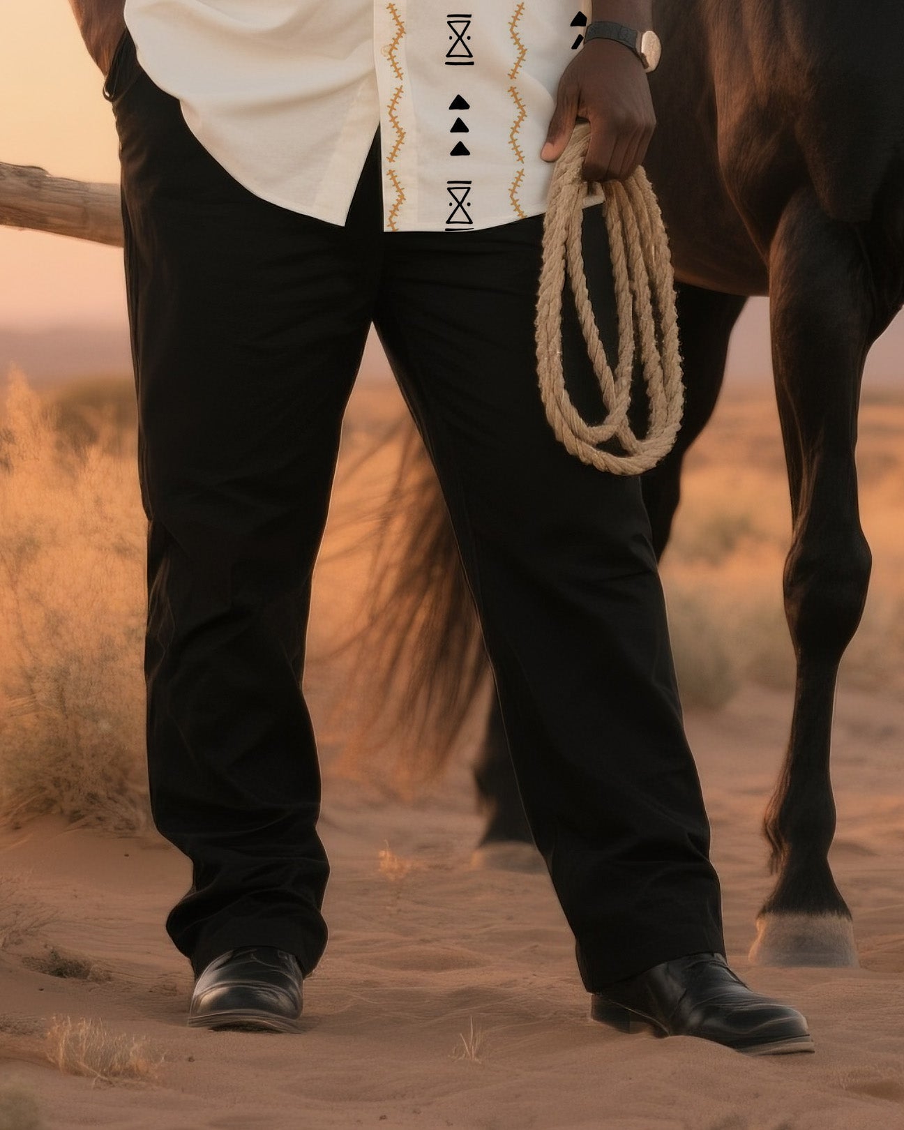 Big & Tall Men's Daily Casual Western Wind Rock Color Matching-short Sleeve Shirt Pants Suit