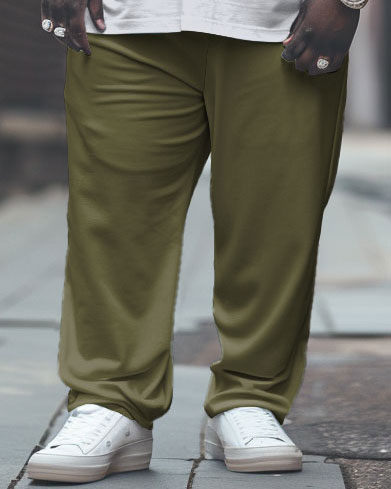 Big & Tall Guy's Casual Street Mechanical Bear Printed T-Shirt Trousers Set