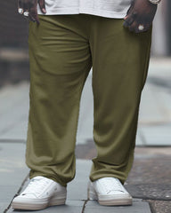 Big & Tall Guy's Casual Street Mechanical Bear Printed T-Shirt Trousers Set