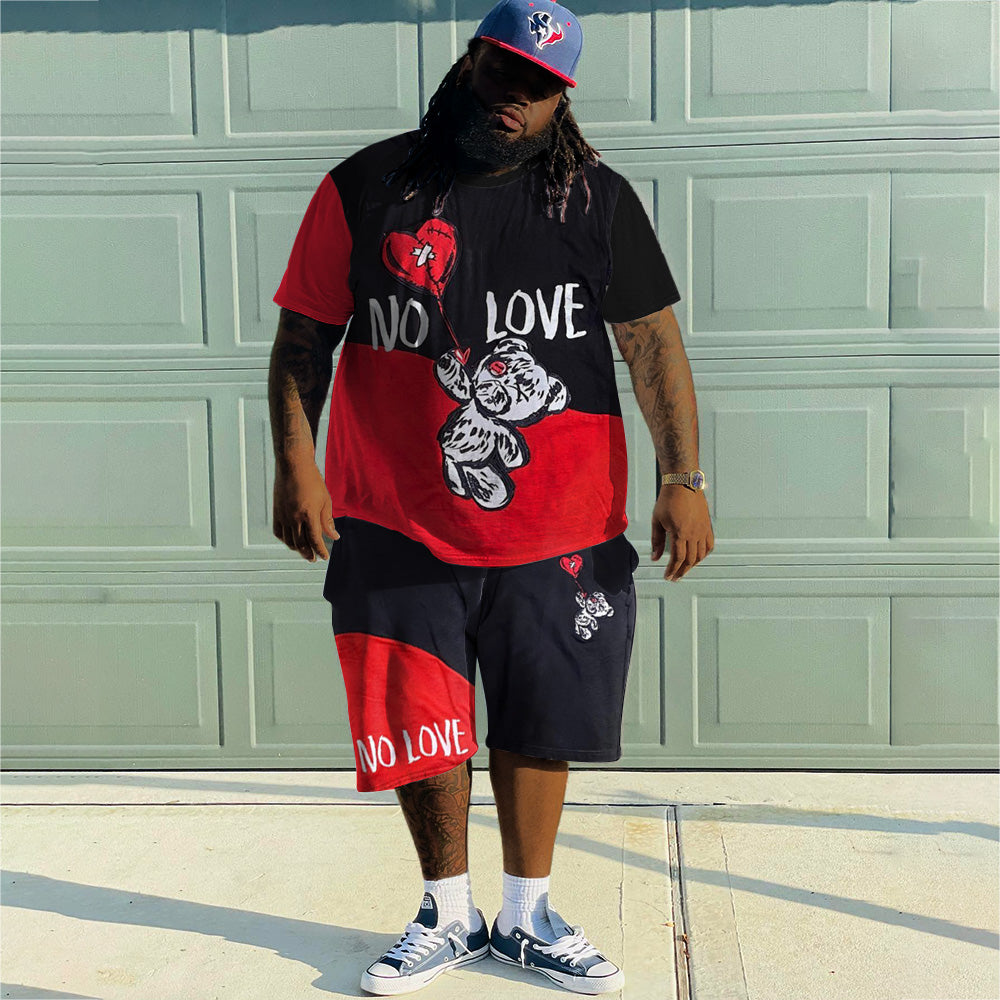 Plus Size Men's No Love Set
