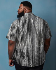 Big and Tall Men's Short Sleeve Button Summer Beach Work Shirt